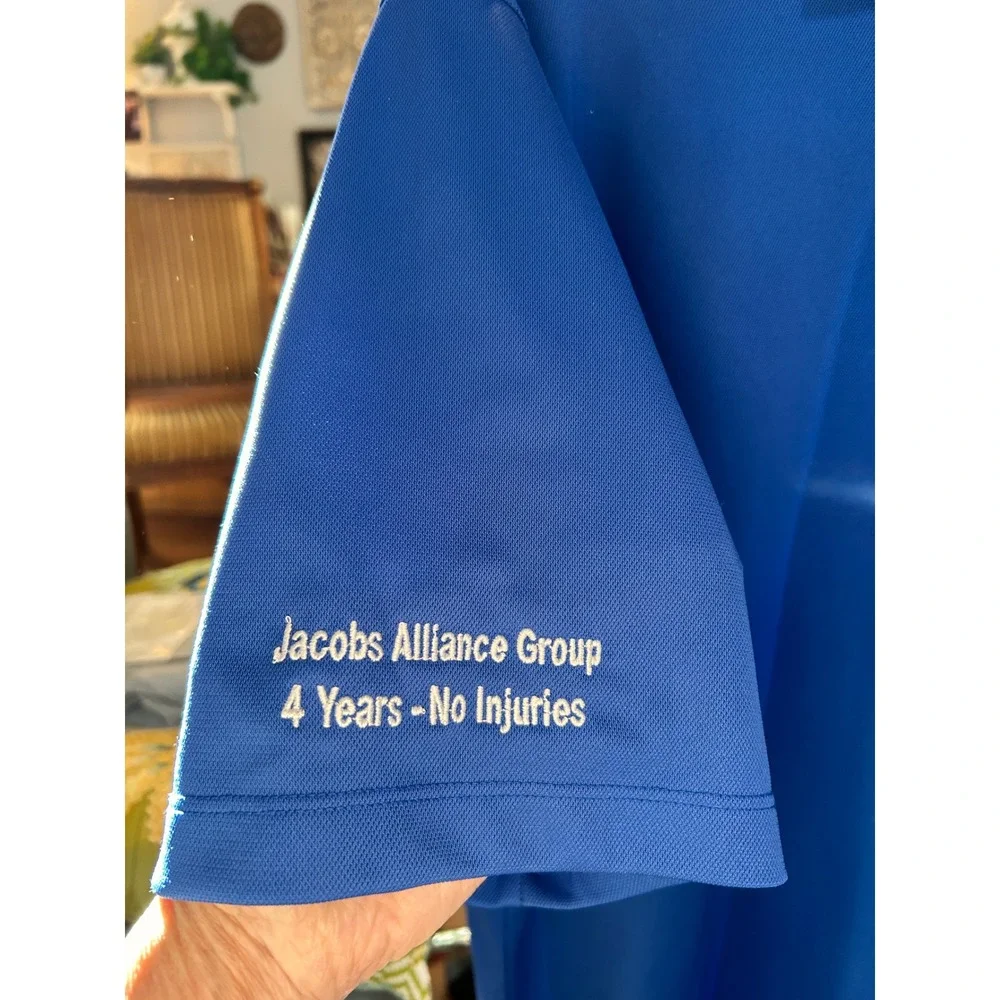 NIKE GOLF DRI-FIT Mens Polo Shirt Royal Blue XL Jacobs Alliance Group Embroidery